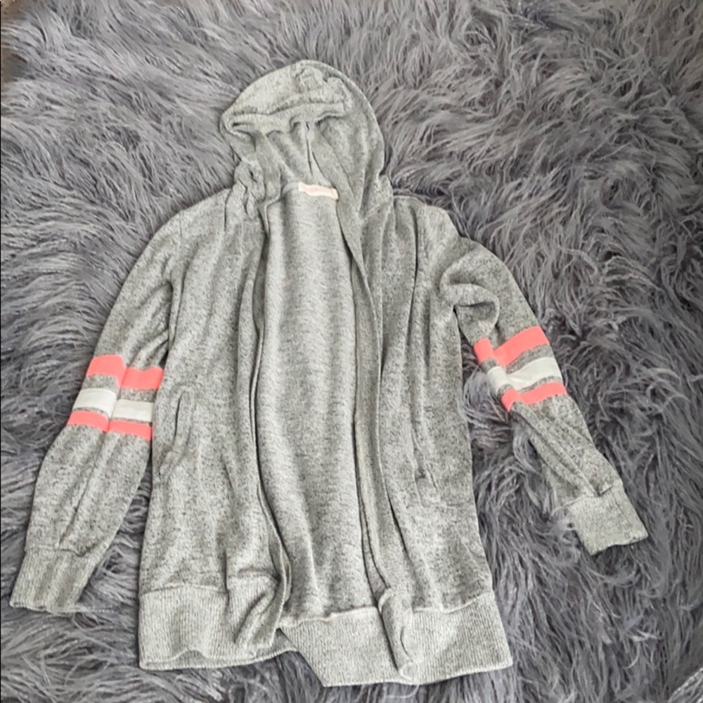 Girls Pink White and Grey Sweater